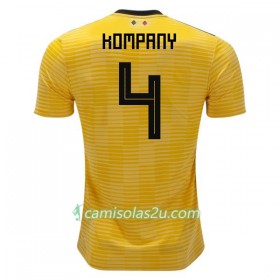 Camisolas de Futebol Bélgica Kompany 4 Equipamento Alternativa Copa do Mundo 2018 Manga Curta